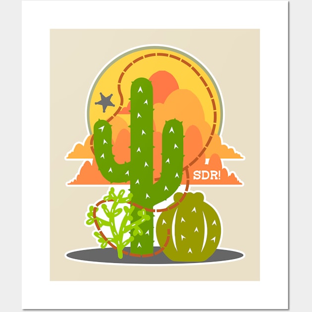 Dude Ranch! Cactus Sunset Wall Art by Surfer Dude Ranch!